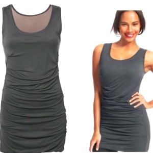 CAbi Gray Sleeveless Ruched Mini Tank Dress XS